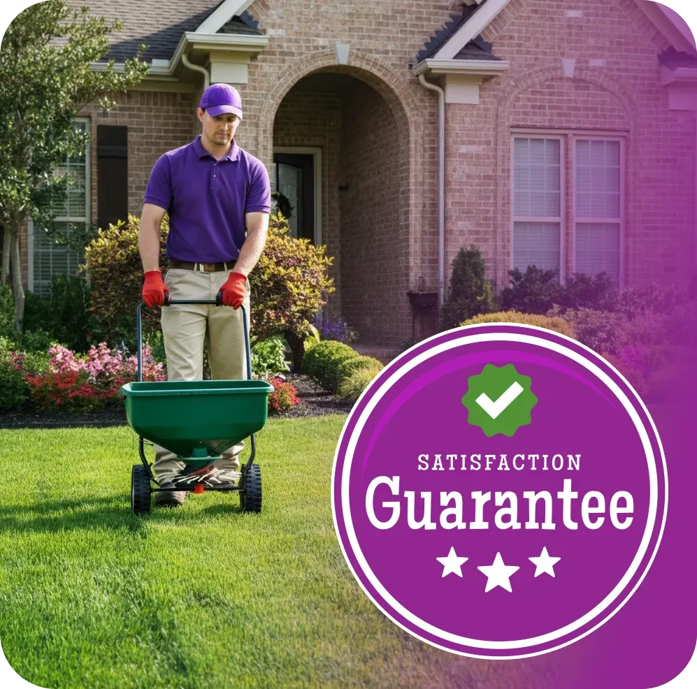 Man fertilizing lawn