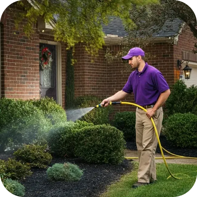 spraying trees and shrubs