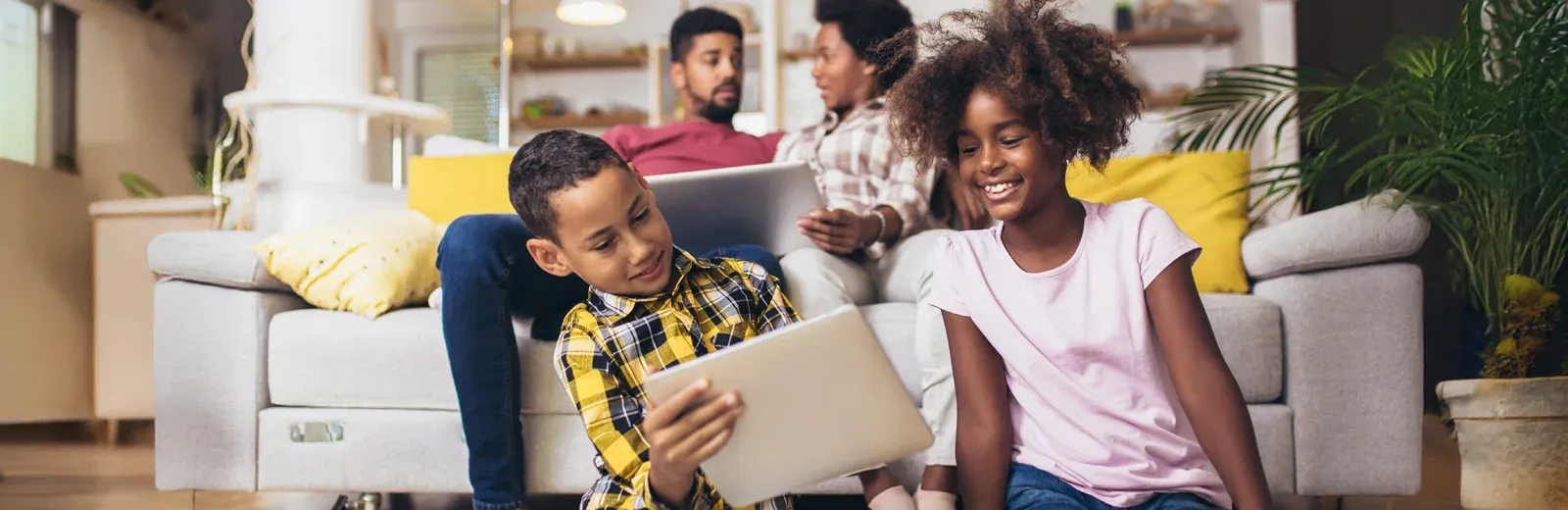 family relaxing in pest free home