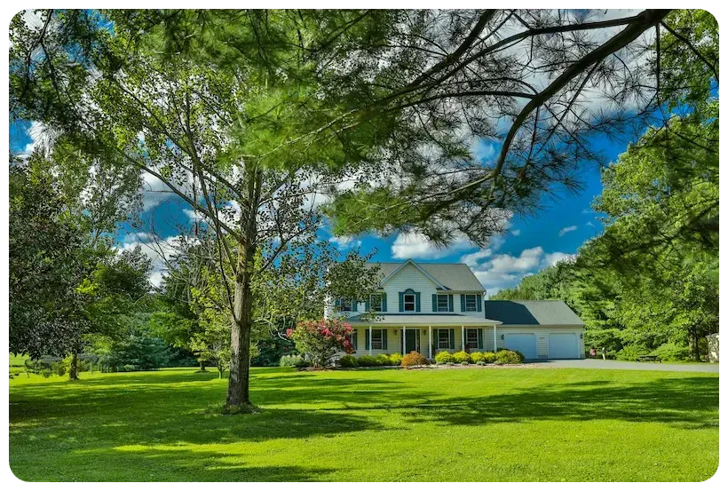 house with healthy green lawn